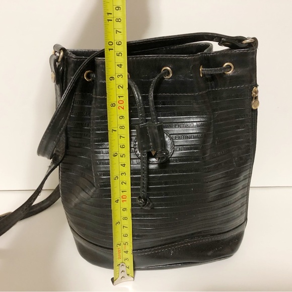 Authentic Valentino By Mario Valentino Black Leather Bucket Bag - Picture 11 of 11